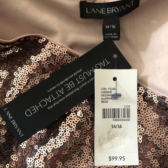 Lane Bryant Sequin Faux Wrap Dress Size 14/16 NWT - Picture 4 of 4
